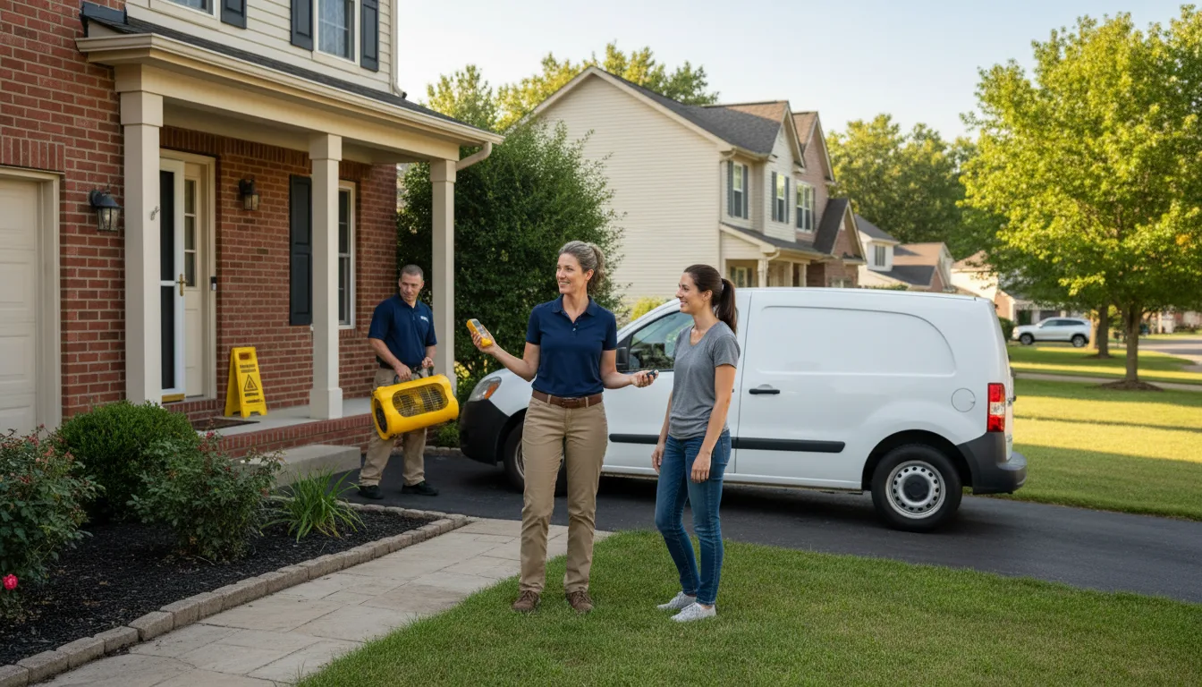 Residential water damage restoration in Bondville, IL